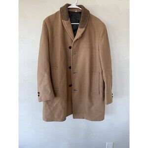 Great Western brown Tan Beige Vintage 70s heavy wool coat 42 Long Dress Jacket